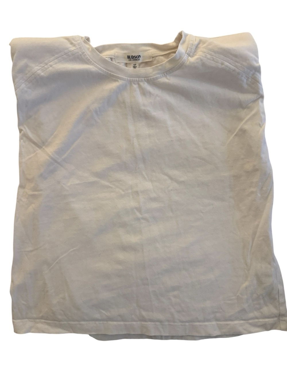 Hudson Jeans Women's White Shoulder Pad Tee